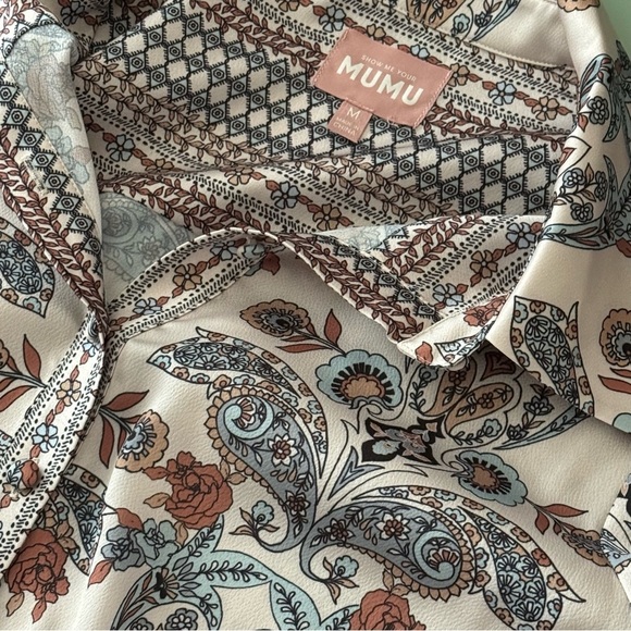 Show Me Your Mumu Dress Carrie Collared Cool Paisley Print Size M - Picture 14 of 16